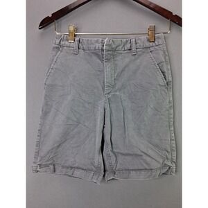 Gap Kids Boys Chino Shorts Size 16 Gray Flat Front Adjustable Waist Casual